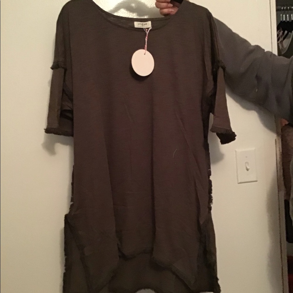 Boho olive tunic